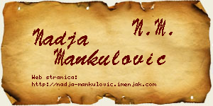 Nadja Mankulović vizit kartica